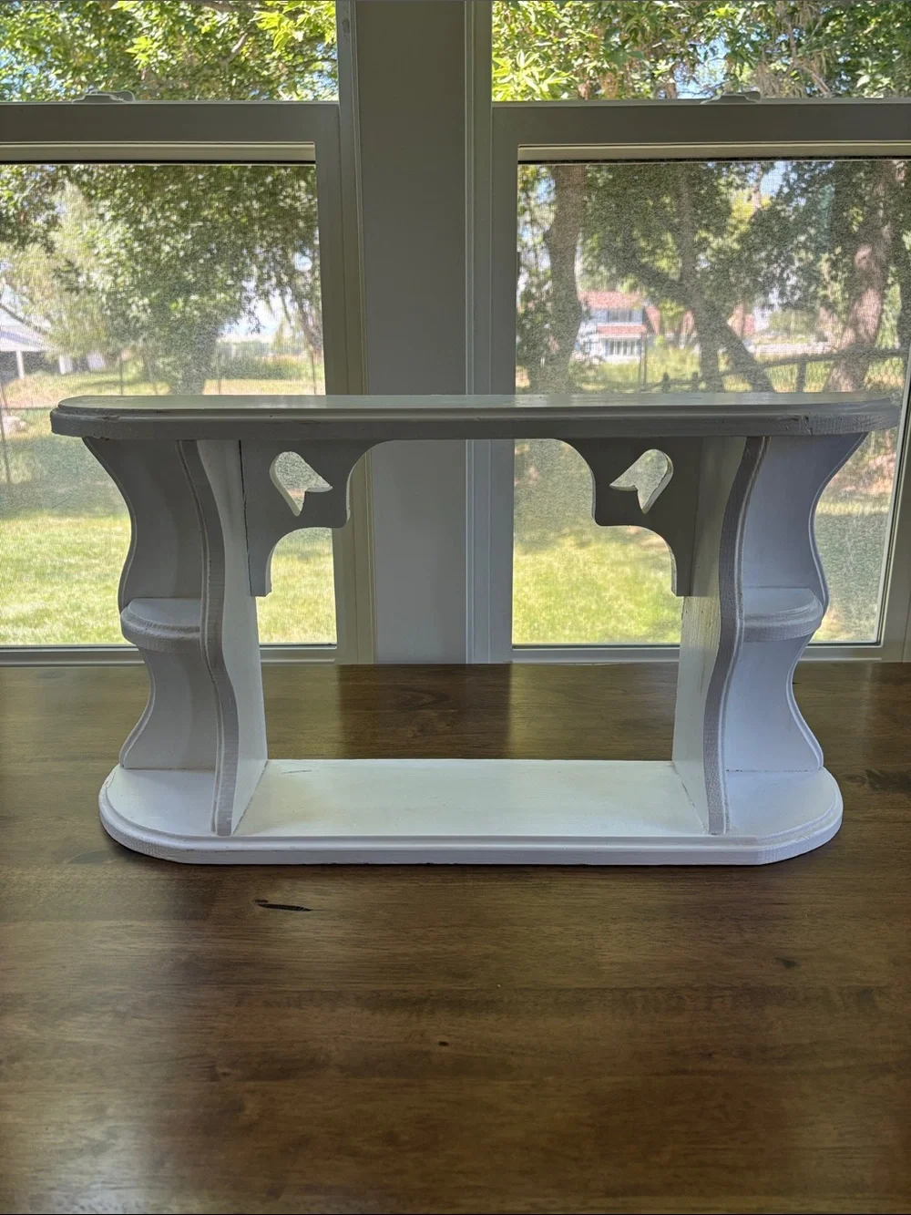 Vintage White Decorative Wall Display Shelf - Rustic Accent 24 x 12-1/2”